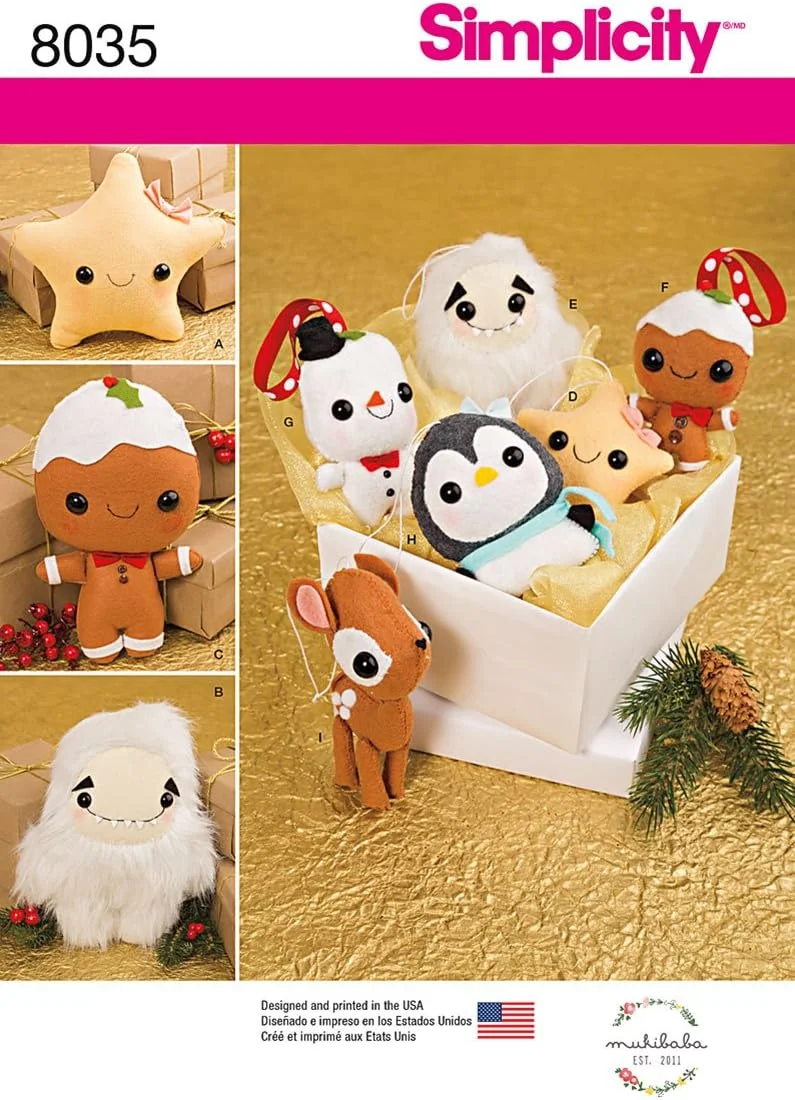 الگوی خیاطی سادگی 8035OS حیوانات عروسکی و تزئینات، کاغذی، سفید، OS (تک سایز) الگوی خیاطی سادگی 8035OS حیوانات عروسکی و تزئینات، کاغذی، سفید، OS (تک سایز)