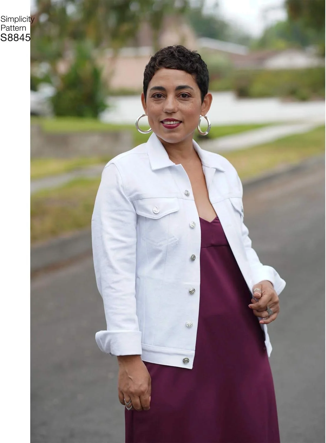 الگوی خیاطی ژاکت جین ساده S8845 یونیسکس اثر Mimi G Style، کد 8845، سایزهای XS-XL