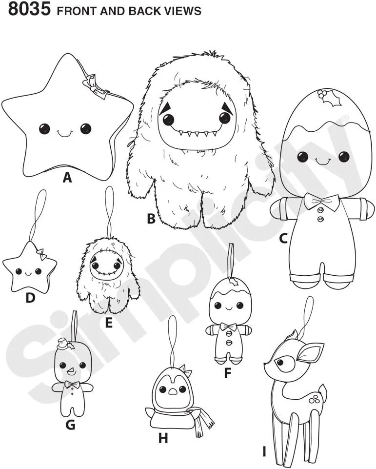 الگوی خیاطی سادگی 8035OS حیوانات عروسکی و تزئینات، کاغذی، سفید، OS (تک سایز) الگوی خیاطی سادگی 8035OS حیوانات عروسکی و تزئینات، کاغذی، سفید، OS (تک سایز)