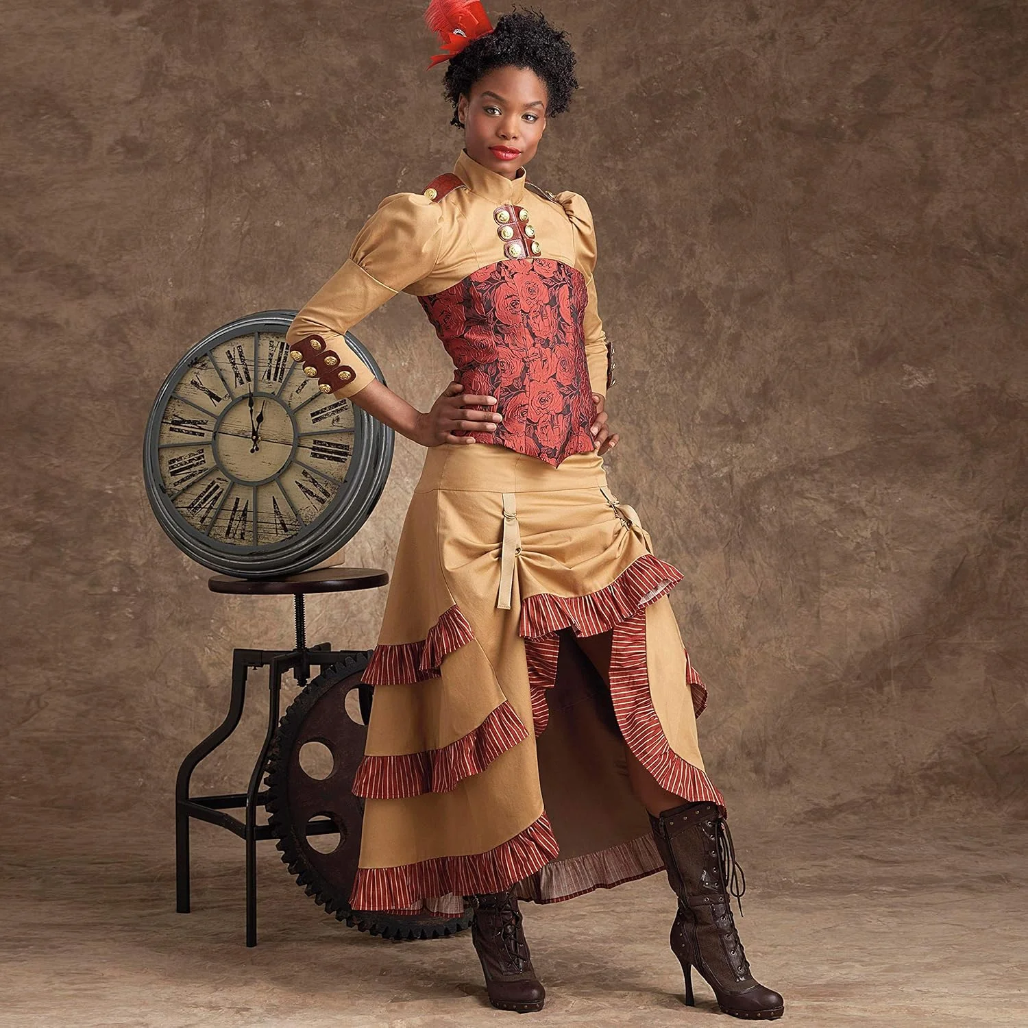 الگوی خیاطی سادگی S9007 لباس های استیم پانک زنانه، کاغذی، سفید، متنوع