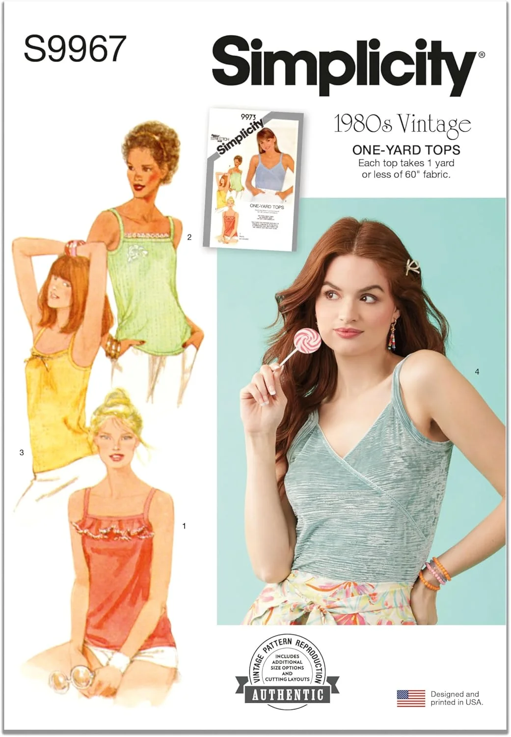 الگوی خیاطی سادگی SS9967A تاپ بافتنی و ژاکت زنانه A (8-10-12-14-16)