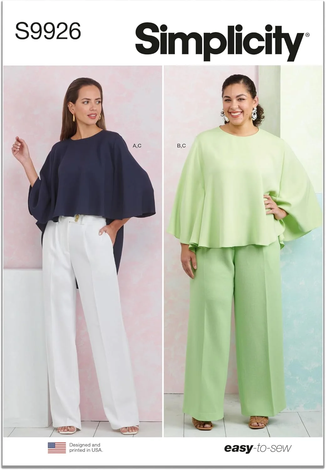 الگوی خیاطی SIMPLICITY مدل SS9926BB تاپ و شلوار زنانه BB (سایز 20W-22W-24W-26W-28W)