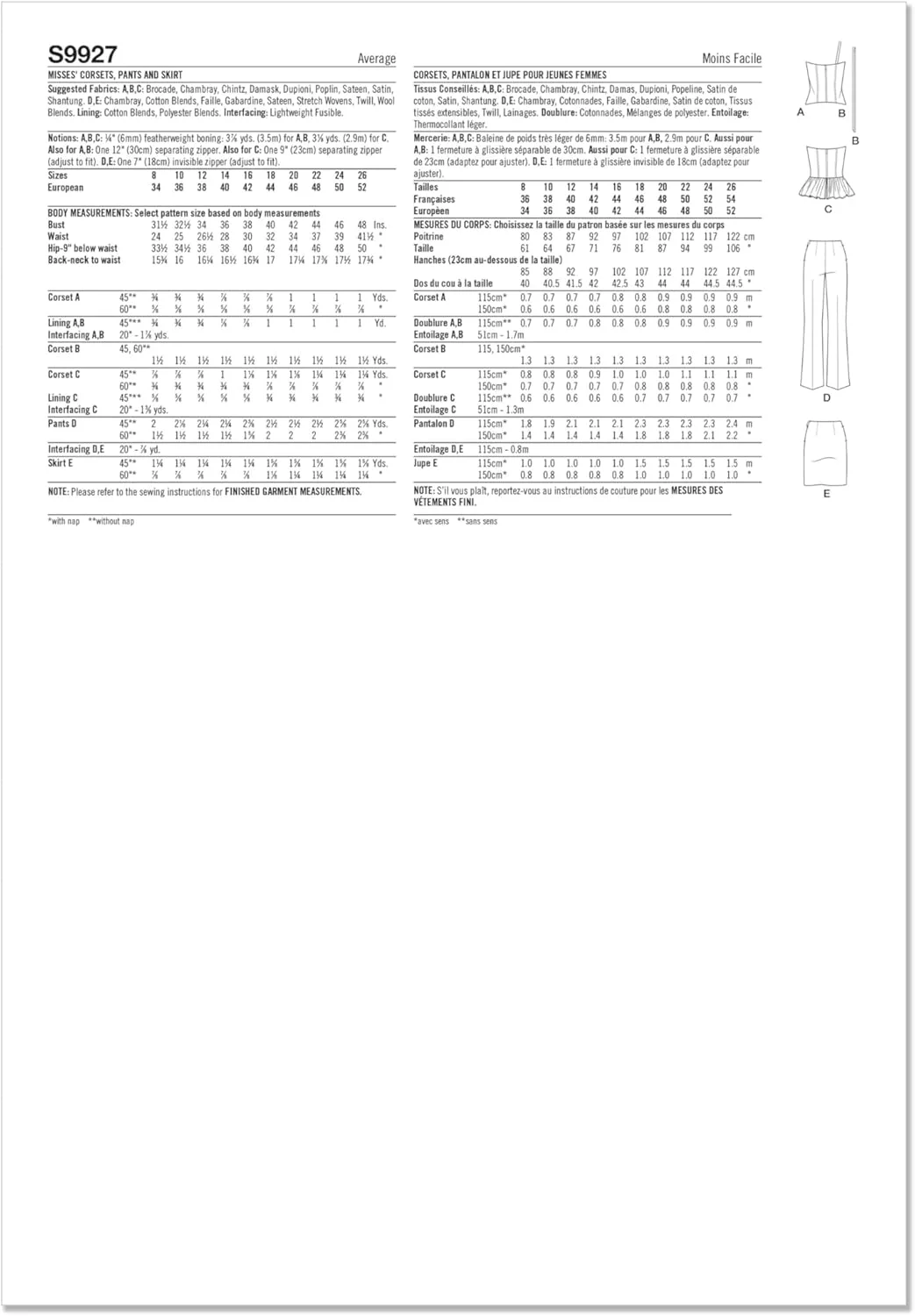 الگوی خیاطی سیمپلیسیتی SS9927K5 مخصوص بانوان: کرست، شلوار و دامن K5 (سایز 8-10-12-14-16) الگوی خیاطی سیمپلیسیتی SS9927K5 مخصوص بانوان: کرست، شلوار و دامن K5 (سایز 8-10-12-14-16)