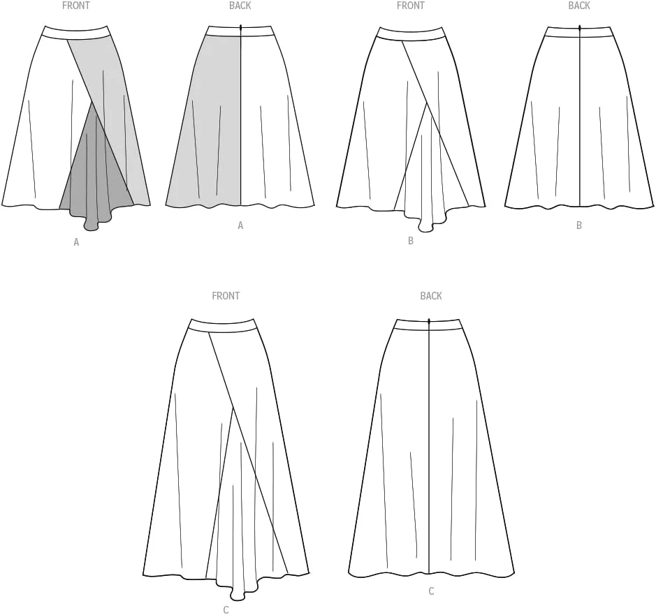 الگوی خیاطی سادگی SS3138Y5 دامن گوده زنانه در دو قد Y5 (18-20-22-24-26)