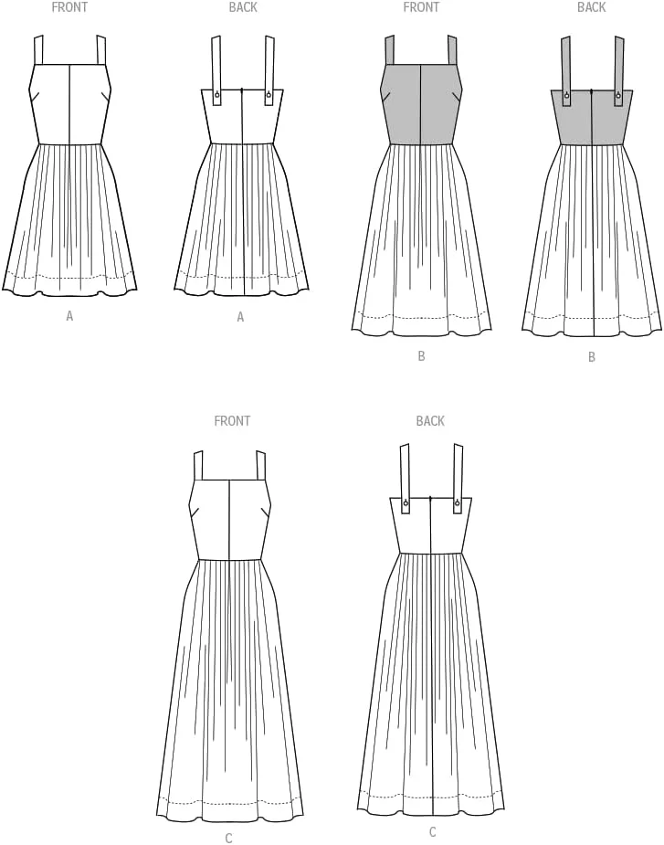 الگوی خیاطی سادگی SS3131AA لباس زنانه و دخترانه در سه قد AA (10-12-14-16-18)