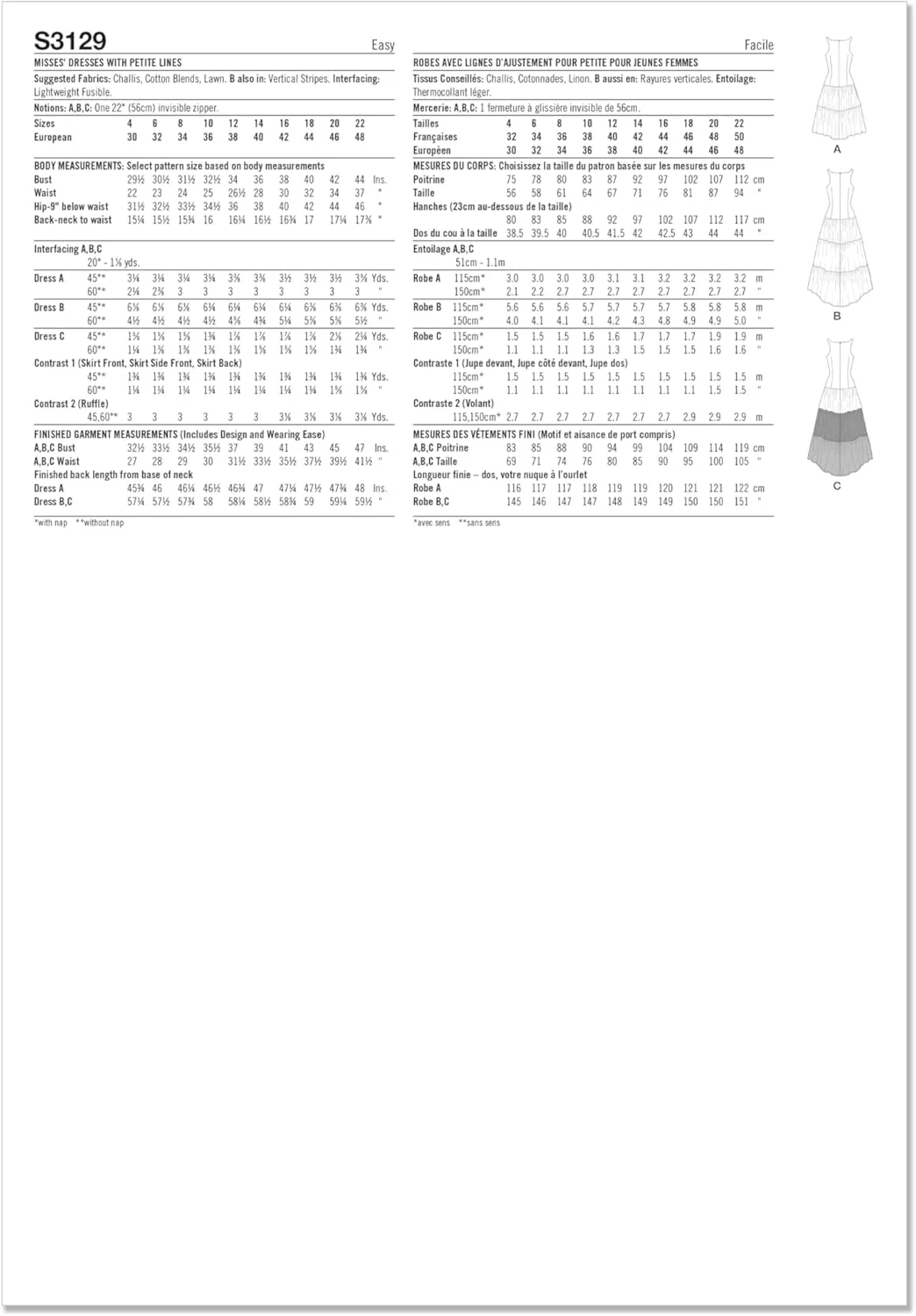الگوی خیاطی سادگی SS3129D5، لباس زنانه با خطوط ریز D5 (4-6-8-10-12)