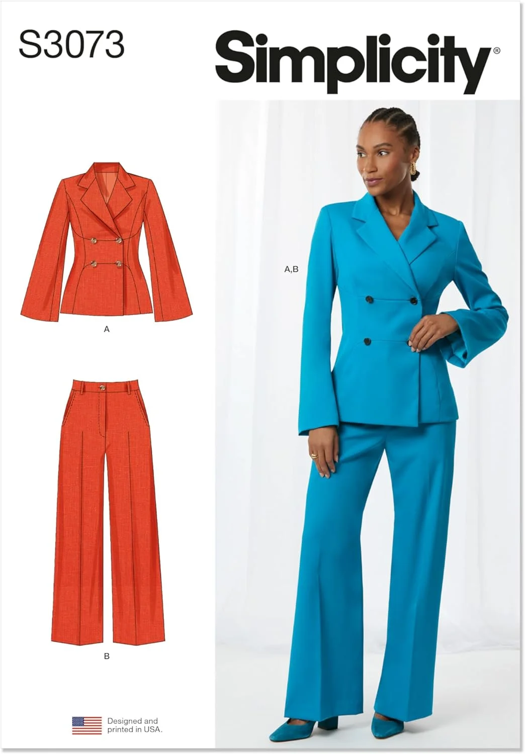 الگوی خیاطی SIMPLICITY مدل SS3073AA کت و شلوار زنانه (سایز 10-12-14-16-18)