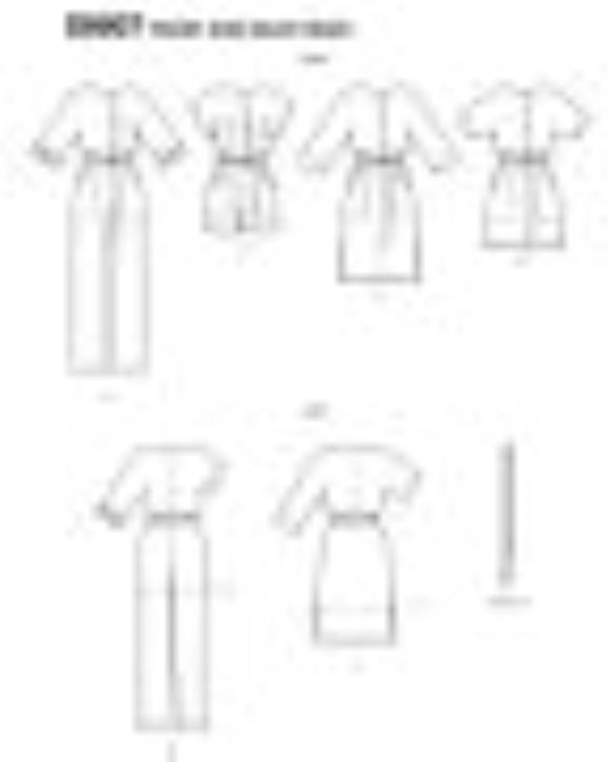 الگوی خیاطی سادگی S8907 مخصوص بانوان: جامپسوت، رامپر، پیراهن و کمربند، سایز H5 (6-8-10-12-14)