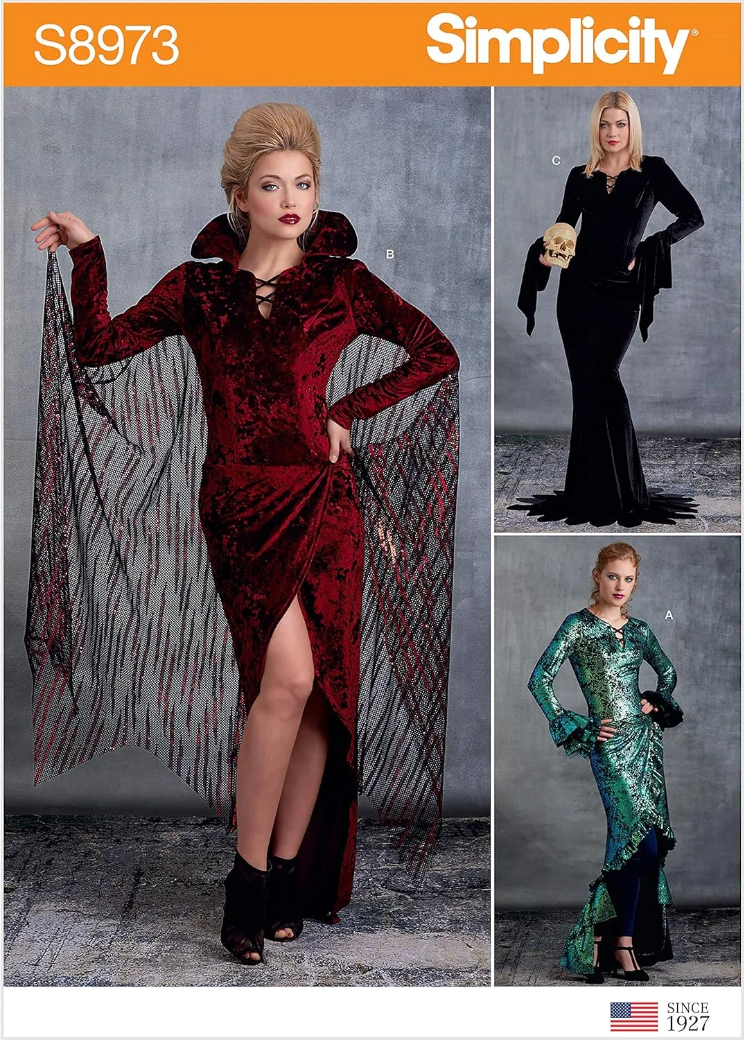 الگوی خیاطی سادگی S8973 لباس هالووین زنانه، کاغذی، سفید، متنوع