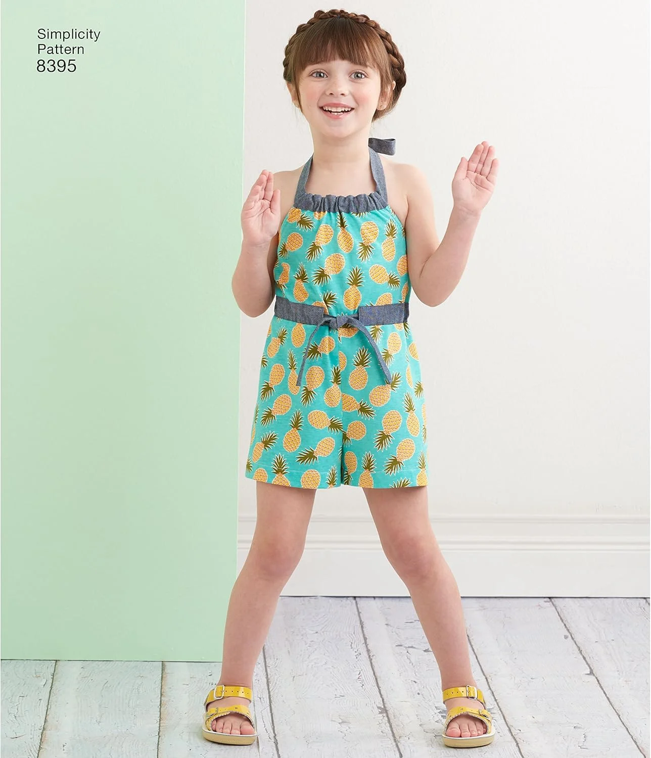 الگوی سادگی 8395 لباس هالتر یا رامپر دخترانه در دو قد مختلف، کاغذی، سفید، 22 x 15 x 1 سانتی متر