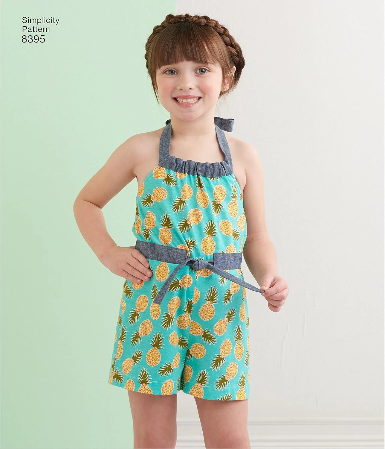 الگوی سادگی 8395 لباس هالتر یا رامپر دخترانه در دو قد مختلف، کاغذی، سفید، 22 x 15 x 1 سانتی متر