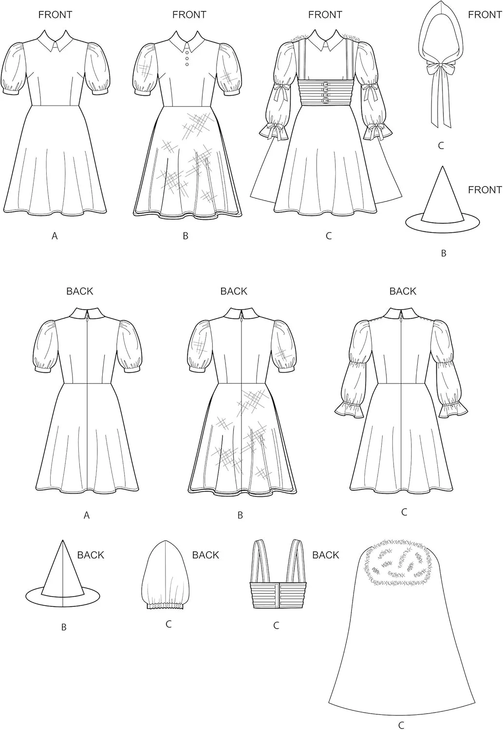 الگوی خیاطی سادگی S9006 لباس های هالووین زنانه، کاغذی، سفید، متنوع