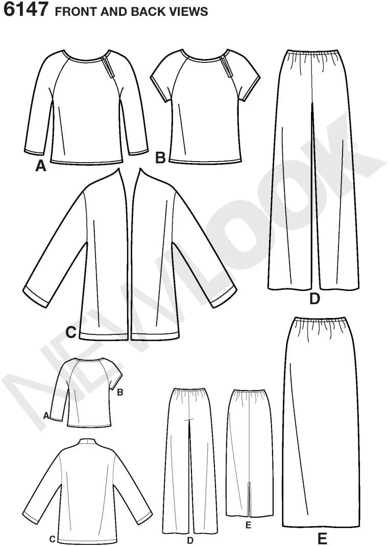 الگوی خیاطی نیو لوک سیمپلیسی 6147 مدل لباس های جداگانه زنانه، سایز A (NB-S-M-L)