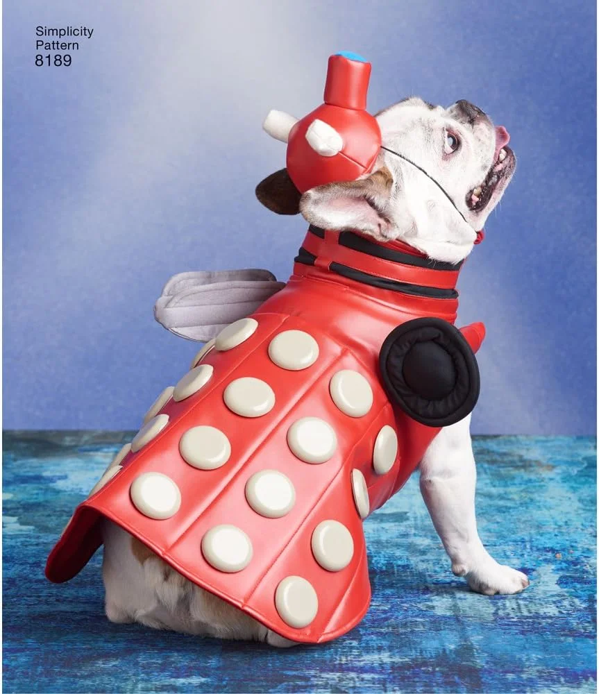 الگوی سادگی 8189 لباس سگ در سه سایز، کاغذی، سفید، 22 x 15 x 1 سانتی متر