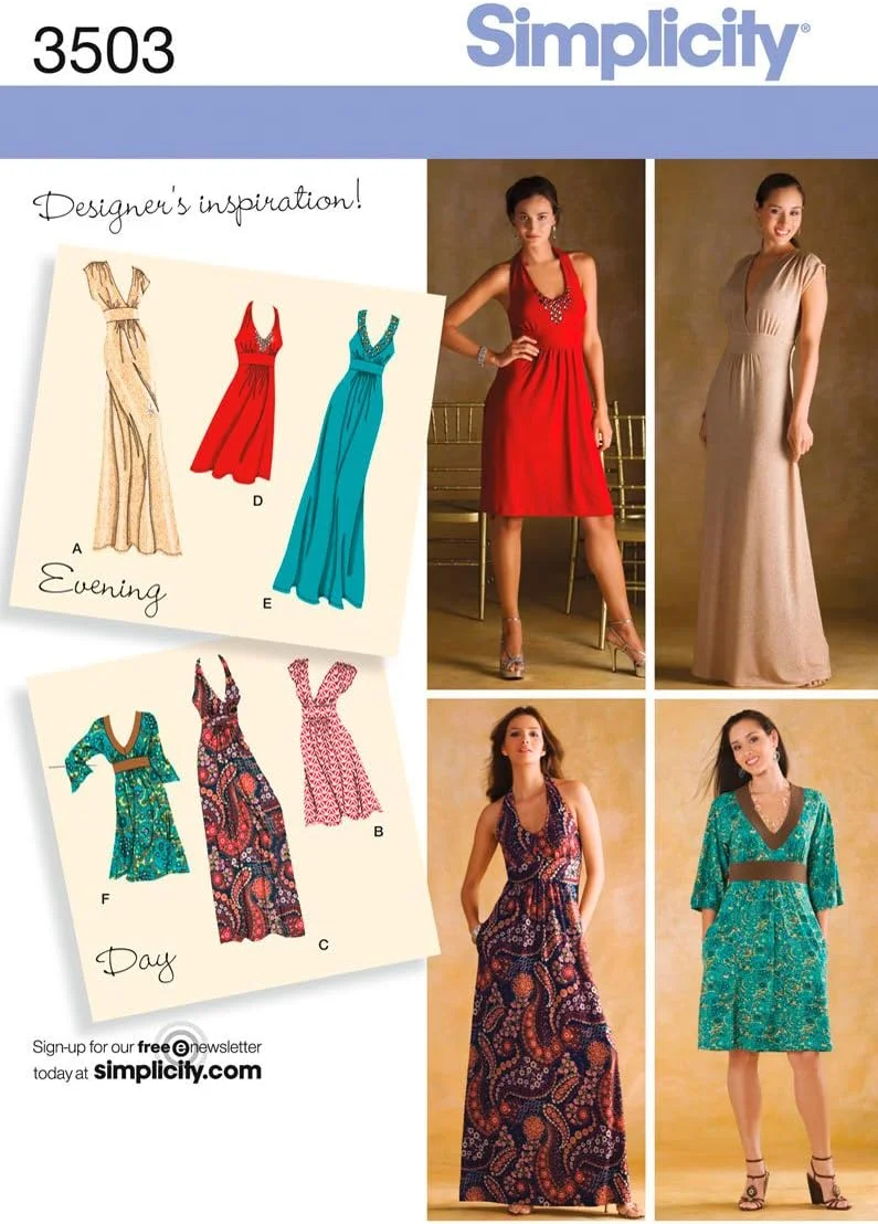 الگوی خیاطی سادگی 3503، لباس های مناسبت های ویژه زنانه، H5 (6-8-10-12-14)