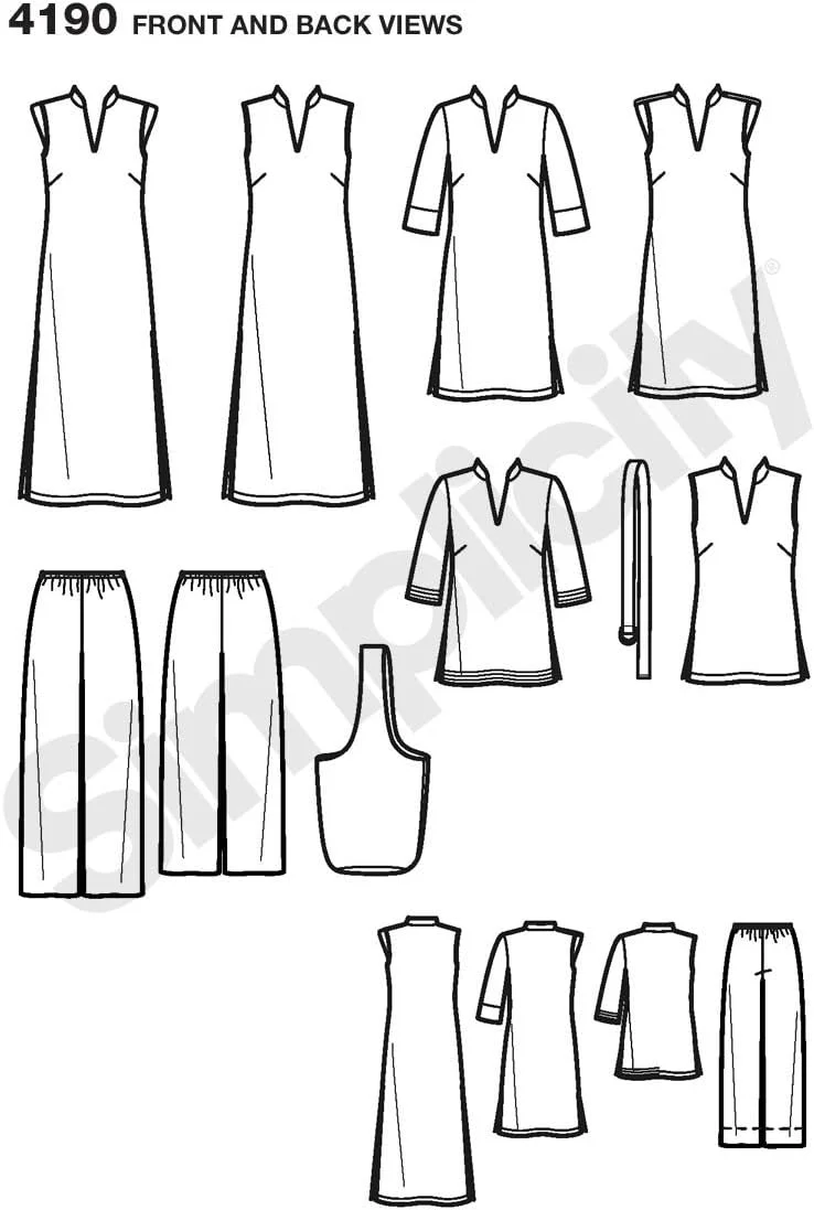الگوی خیاطی سادگی 4190 زنانه/سایز بزرگ لباس ورزشی، AA (10-12-14-16-18)
