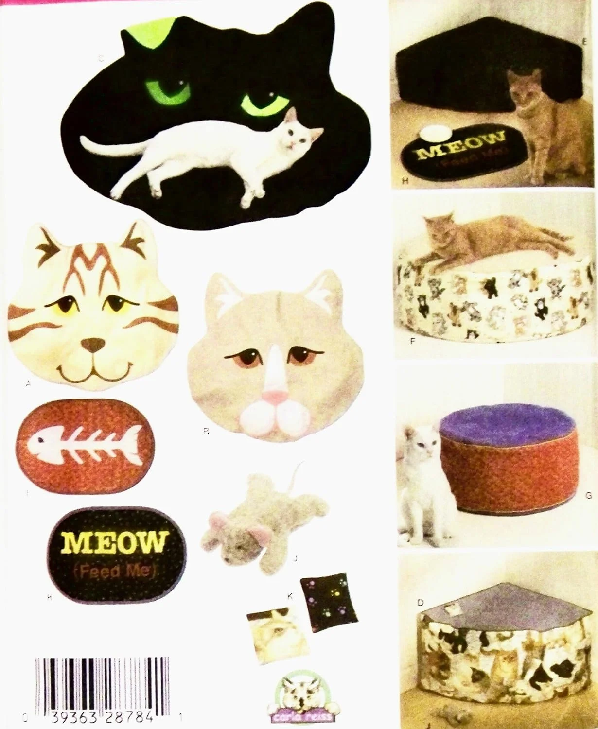 الگوی سادگی 4765 ~ تخت خواب و لوازم جانبی گربه