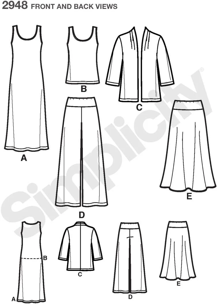 الگوی خیاطی سادگی 2948 سایز بزرگ لباس ورزشی، GG (26W-28W-30W-32W) الگوی خیاطی سادگی 2948 سایز بزرگ لباس ورزشی، GG (26W-28W-30W-32W)