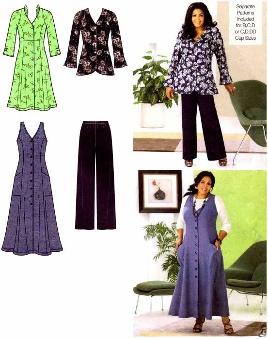 الگوی خیاطی سادگی 2232، لباس ورزشی زنانه و سایز بزرگ، سایز BB (20W-28W)