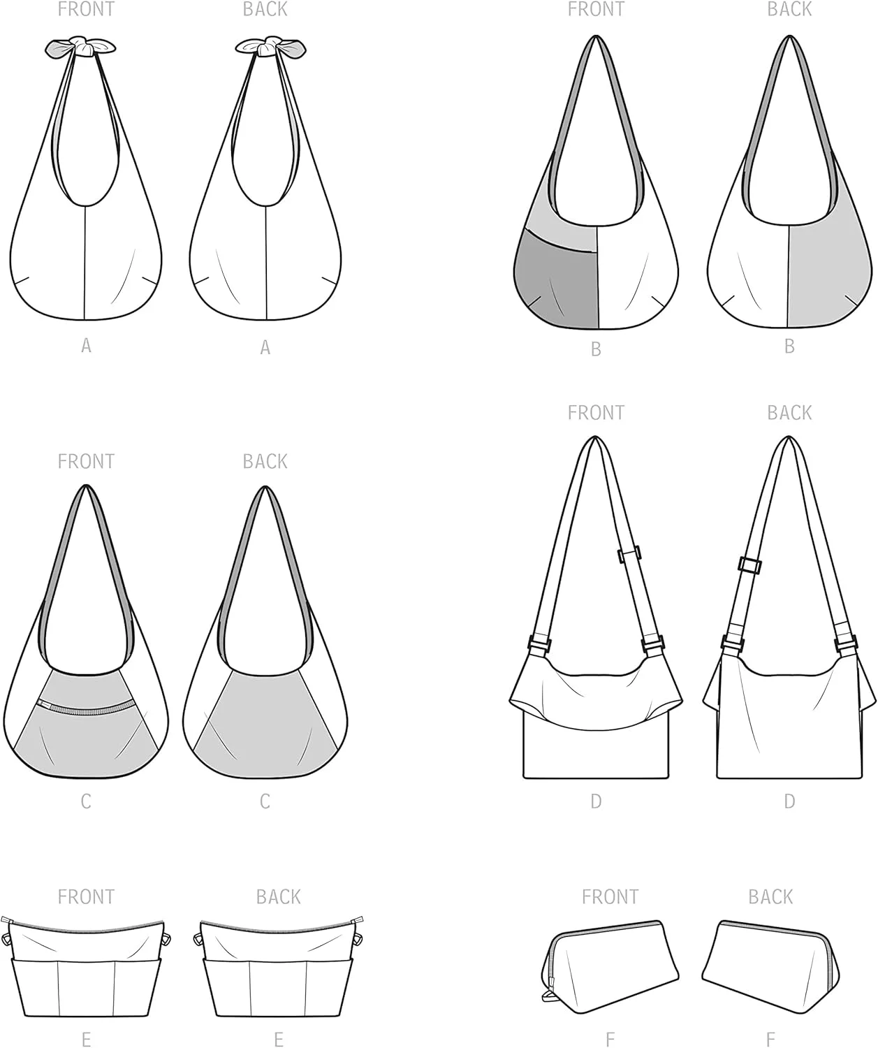 کیت الگوی خیاطی کیف شلخته ساده، سازمان دهنده کیف پول و کیف لوازم آرایشی، کد S9563، یک سایز، چند رنگ
