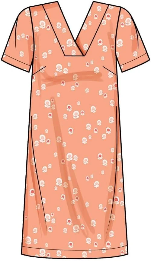 کیت لباس زنانه یقه هفت ساده Simplicity، کد 9261، الگوی خیاطی، سایزهای 6-14، سفید