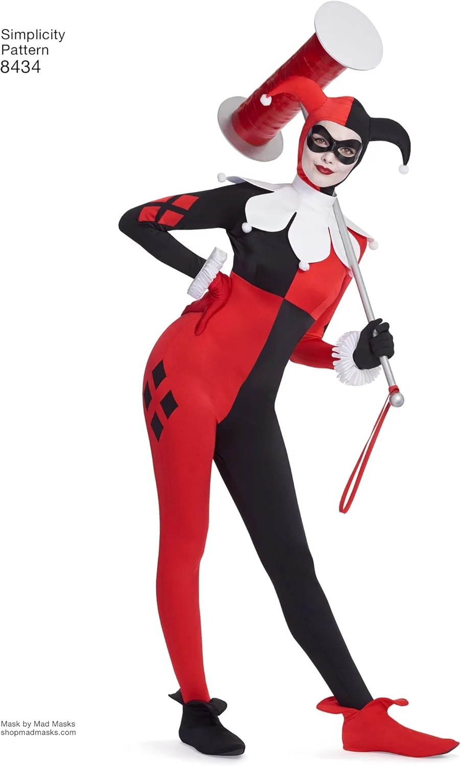 الگوی سادگی 8434 AA (10-12-14-16-18) لباس هارلی کویین DC Bombshell بافتنی زنانه، کاغذی، سفید، 22.27 x 15.27 x 1.27 سانتی متر