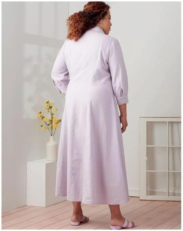 الگوی خیاطی لباس دکمه دار زنانه و دخترانه Simplicity کد 9260، سایزهای 10-18، سفید