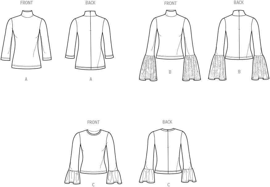الگوی خیاطی تاپ زنانه سادگی، چند رنگ