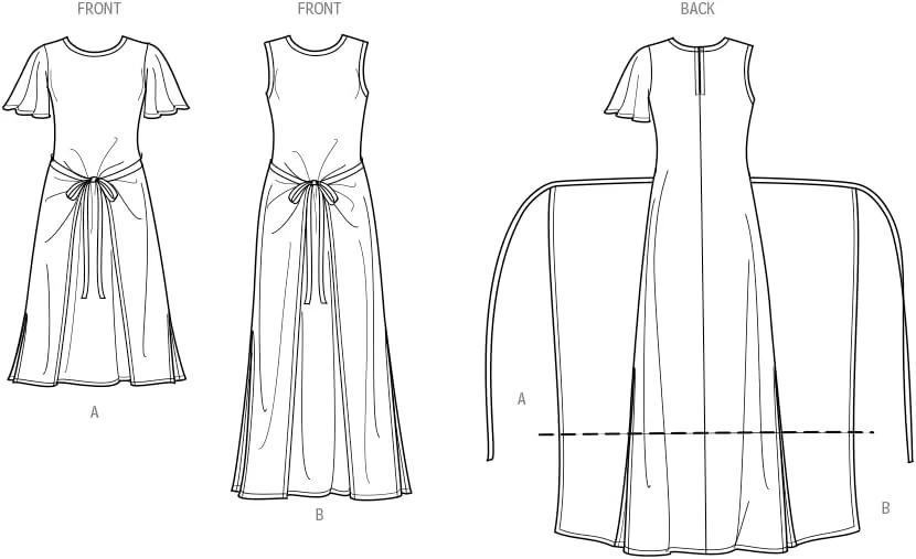 الگوی خیاطی لباس زنانه سادگی، چند رنگ