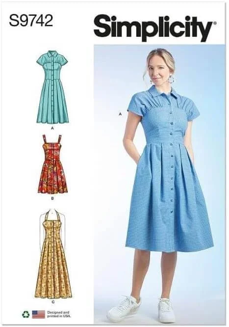 الگوی خیاطی لباس زنانه سادگی، دو تکه چند رنگ