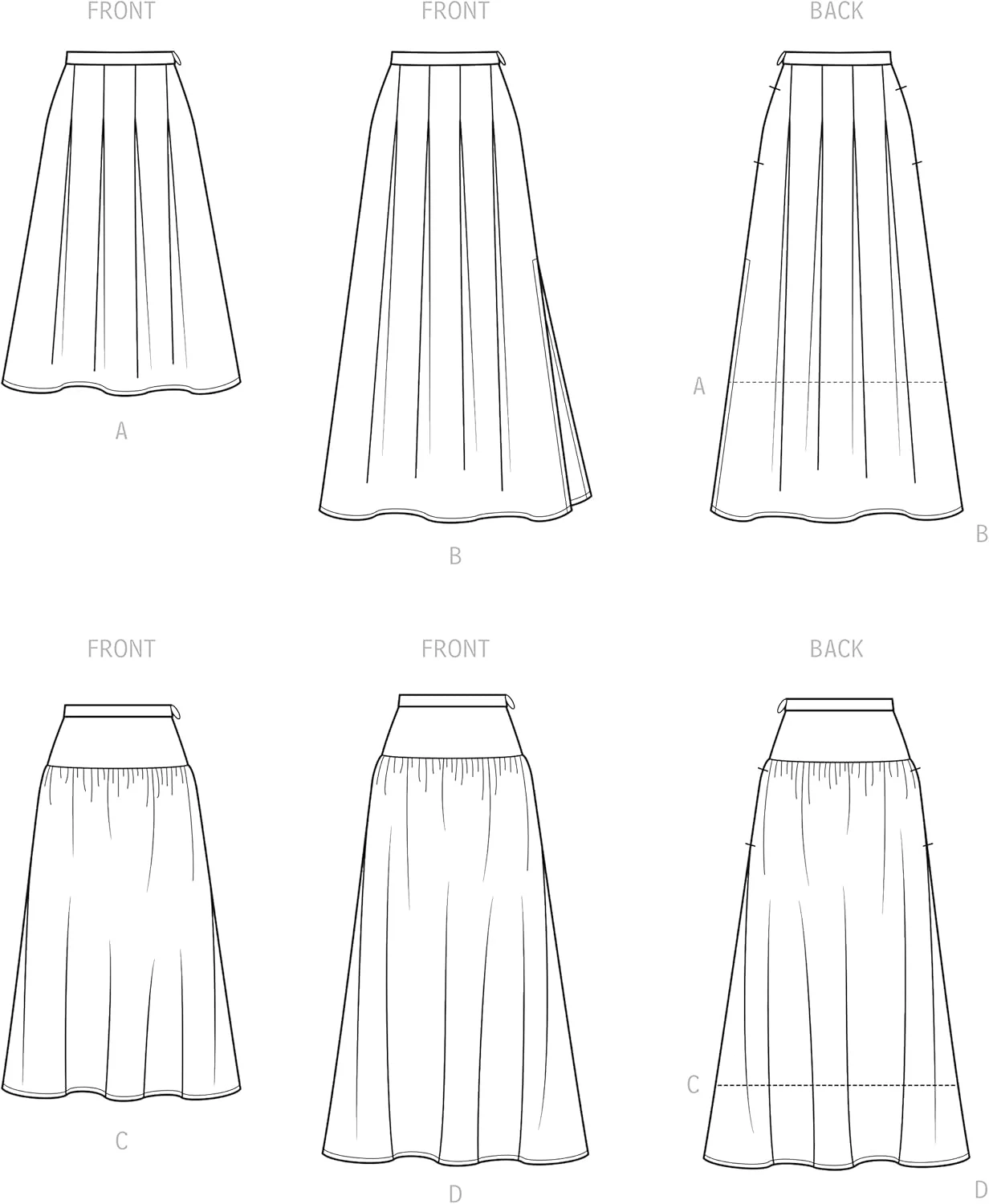 الگوی خیاطی دامن زنانه سادگی، کد S9472، سایزهای 6-8-10-12-14، چند رنگ