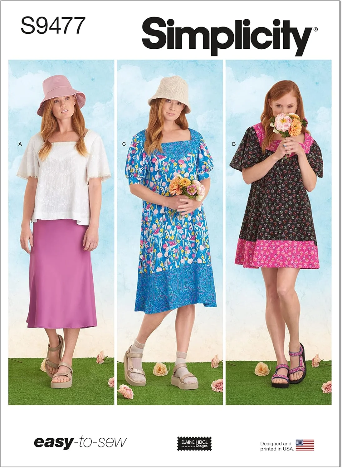 کیت الگوی خیاطی لباس و تاپ زنانه سادگی، کد S9477، سایز XXS-XS-S-M-L-XL-XXL، چند رنگ