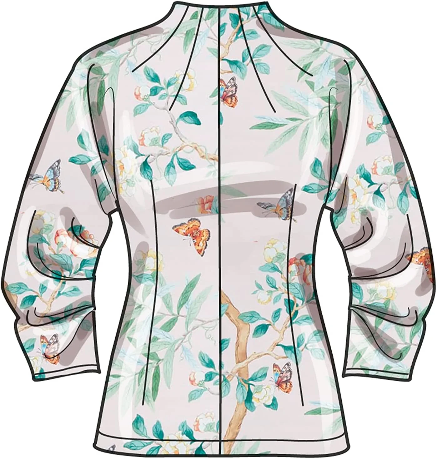 الگوی خیاطی تاپ زنانه سادگی، 2 تکه چند رنگ