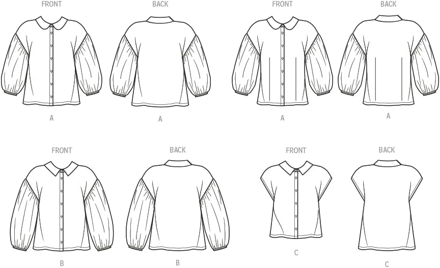 کیت الگوی خیاطی تاپ دکمه دار زنانه Simplicity، کد S9646، سایزهای 18-20-22-24-26، چند رنگ