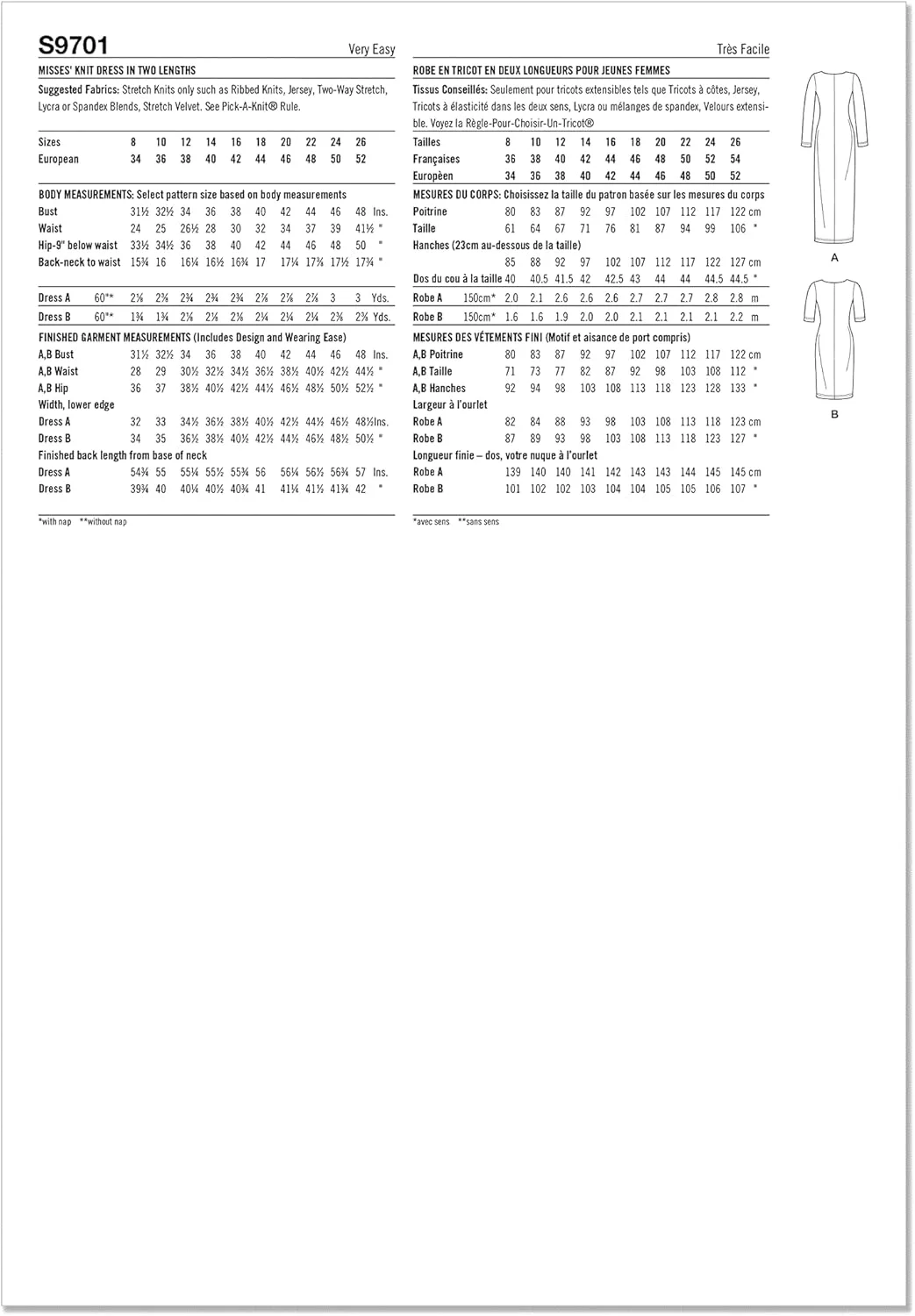 الگوی خیاطی لباس بافتنی زنانه سادگی در دو قد مختلف با طراحی Mimi G Style، دو تکه چند رنگ