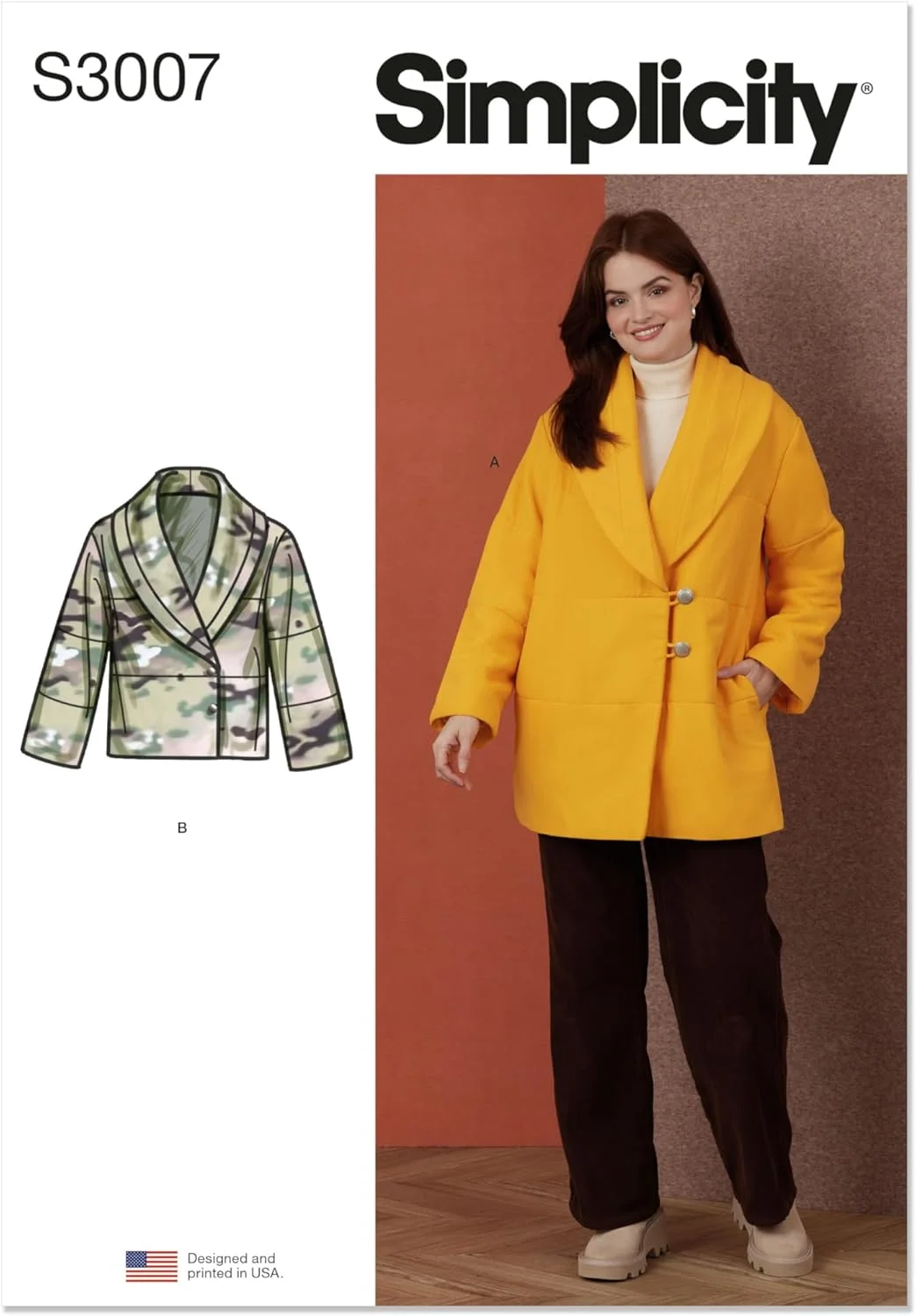 الگوی خیاطی ژاکت/کت زنانه ساده، چند رنگ