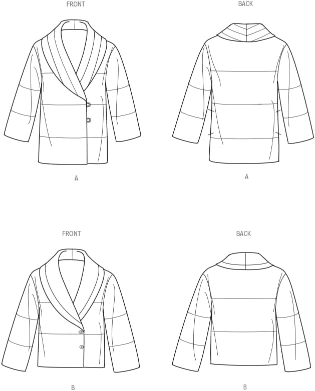 الگوی خیاطی ژاکت/کت زنانه ساده، چند رنگ