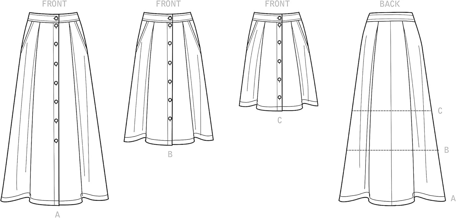 الگوی دامن دکمه دار زنانه Simplicity، کد 9267، سایزهای 6-14، سفید الگوی دامن دکمه دار زنانه Simplicity، کد 9267، سایزهای 6-14، سفید