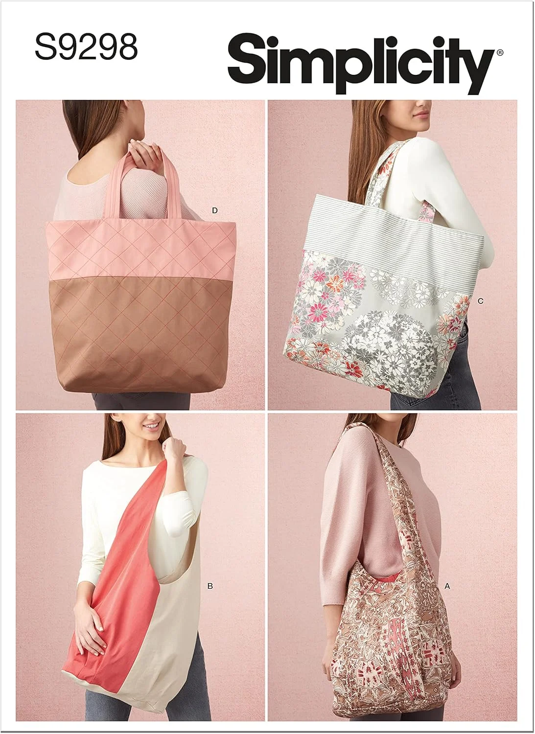 بسته الگوی خیاطی کیف خرید ساده و بقالی، کد 9298، فقط یک سایز، سفید