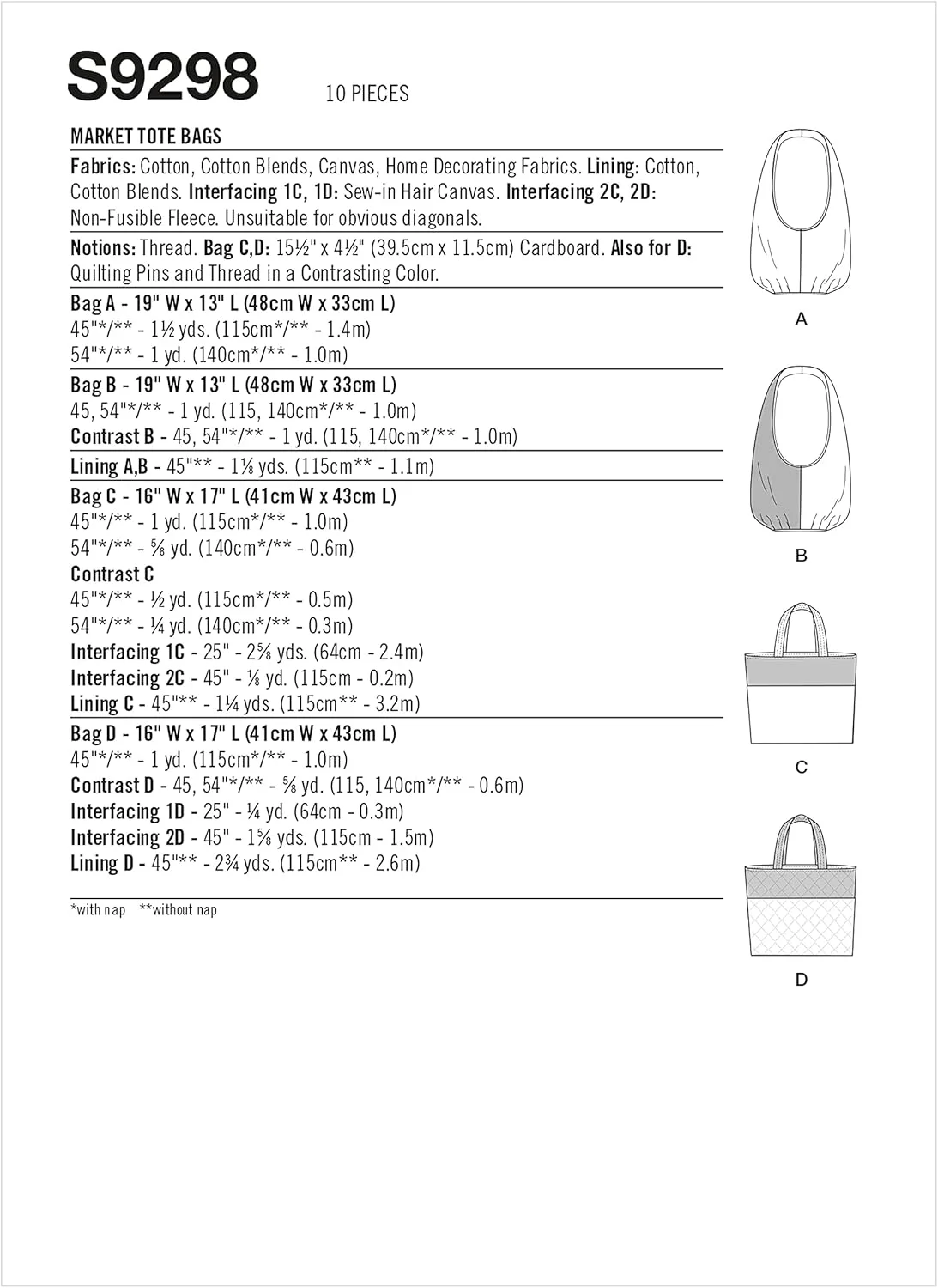 بسته الگوی خیاطی کیف خرید ساده و بقالی، کد 9298، فقط یک سایز، سفید