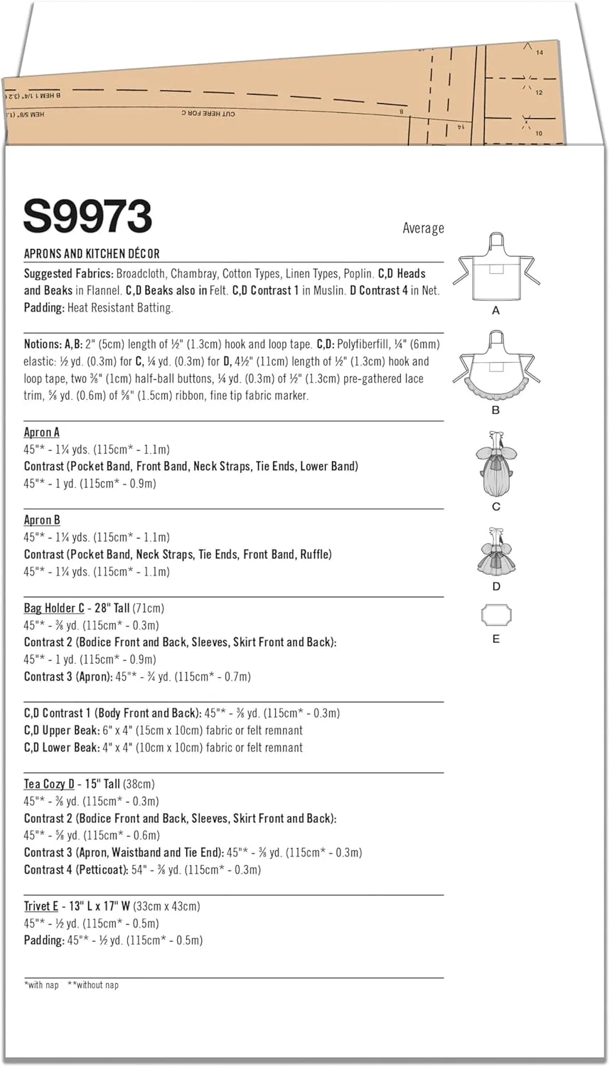 الگوی خیاطی دکوراسیون آشپزخانه و منزل Simplicity، چند رنگ