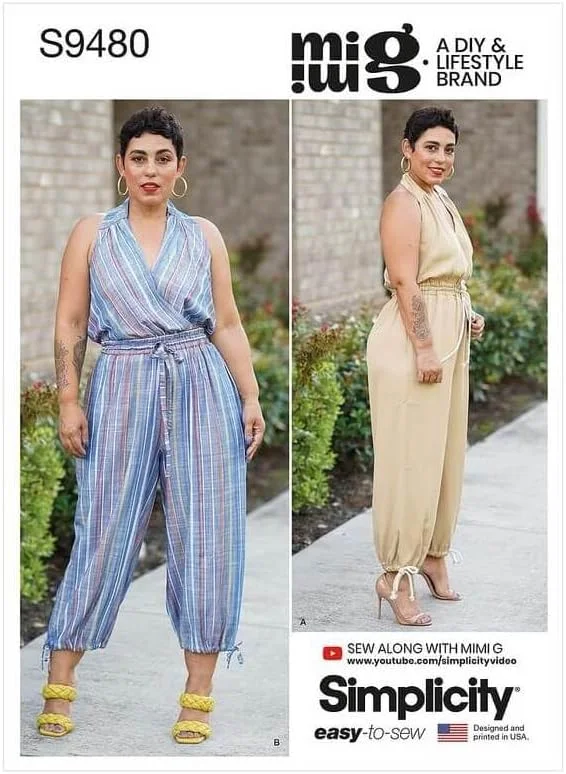الگوی خیاطی جامپسوت زنانه Simplicity، کد S9480، سایزهای 16-18-20-22-24، چند رنگ