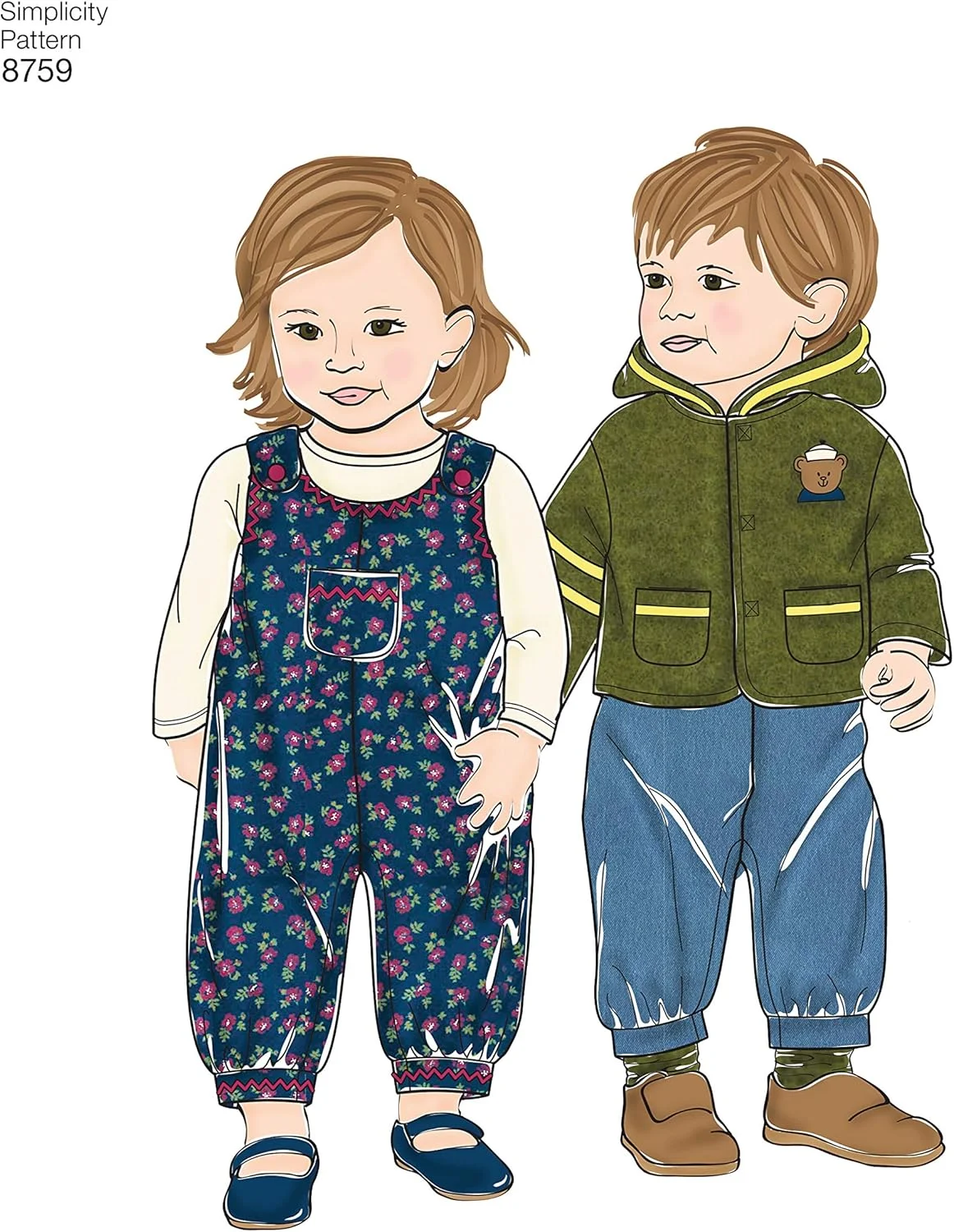 الگوهای خیاطی ژاکت، جلیقه، کلاه و سرهمی نوزاد سادگی، سایزهای XXS-L