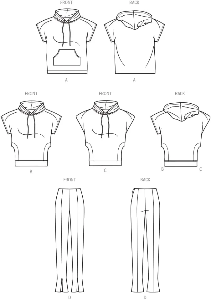 کیت الگوی خیاطی هودی و لگینگ زنانه Simplicity، کد S9636، سایزهای 4-6-8-10-12، چند رنگ