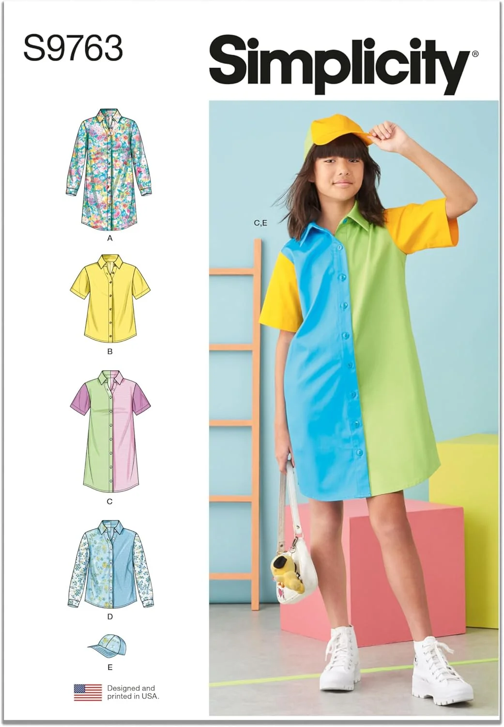 الگوی خیاطی لباس دخترانه سادگی پلاس، 2 تکه چند رنگ