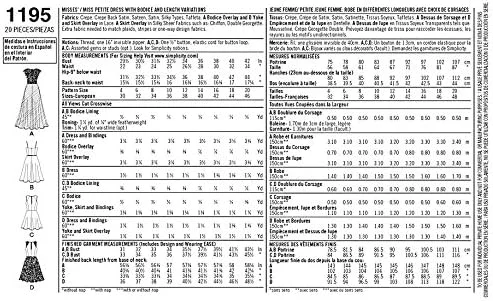الگوی خیاطی لباس شب، مجلسی و کوکتل زنانه Simplicity 1195، سایزهای 4-12