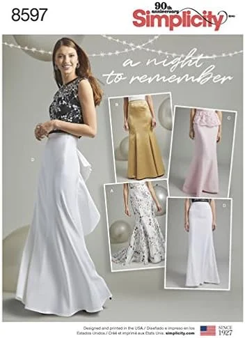 الگوی خیاطی دامن زنانه سایز 8-16 سیمپلیسیتی 8597 / D0862 (S)