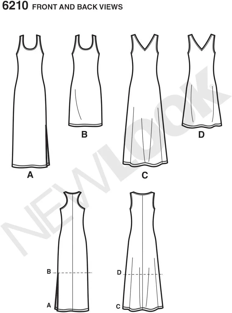 الگوهای خلاقانه سادگی نیو لوک 6210، لباس بافتنی زنانه در دو قد، A (10-12-14-16-18-20-22)