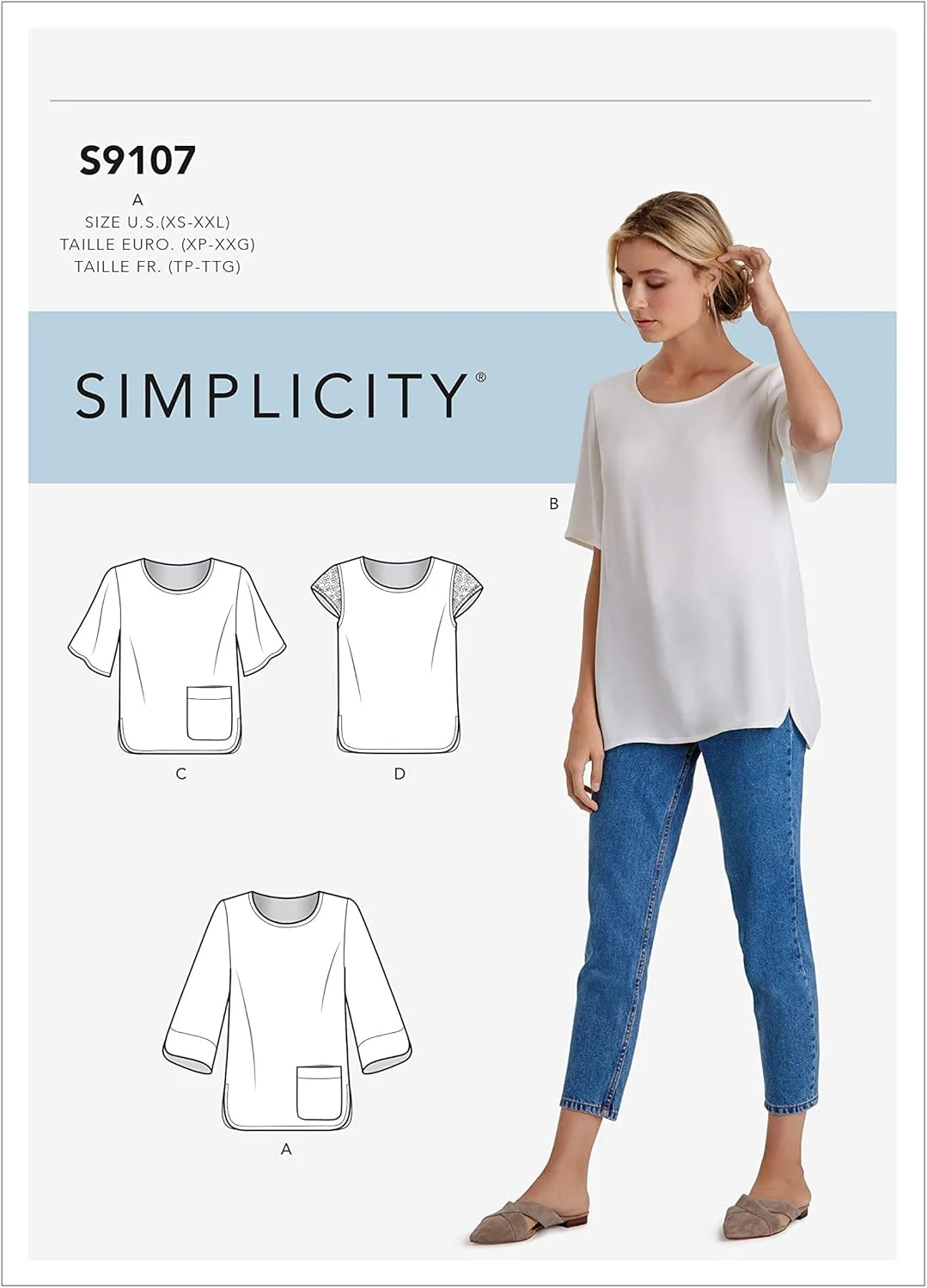 الگوی خیاطی زنانه سیمپلیسیتی کریتیو XS-S-M-L-X, XL-XXL، متنوع