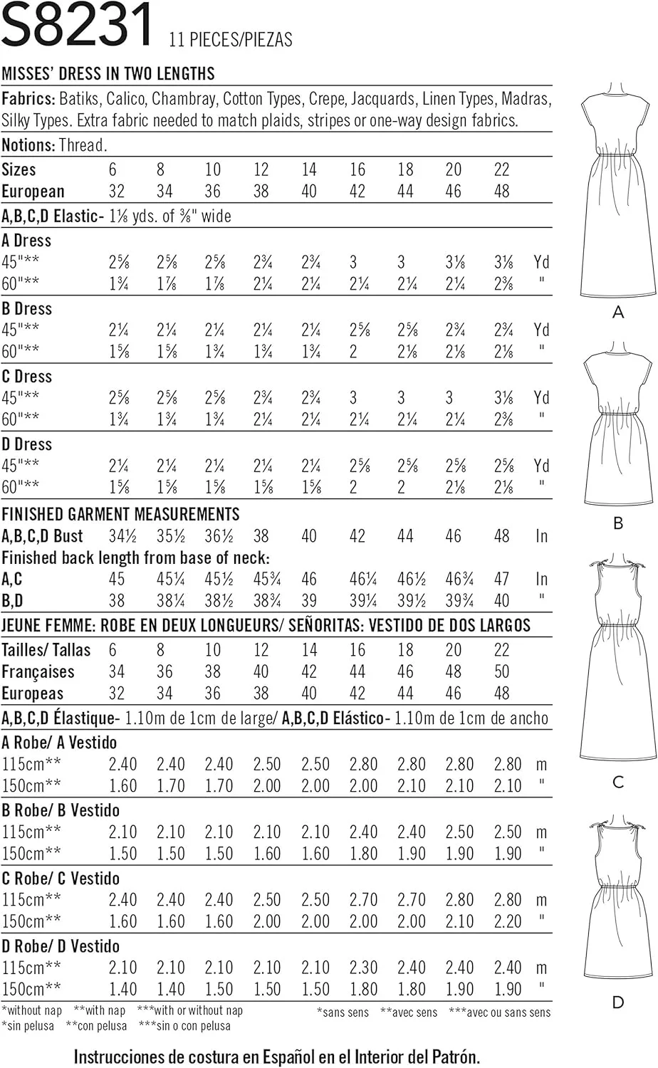 الگوی خیاطی سادگی کریتیو کورپ سایز 6-8-10-12، 6-8-10-12-14